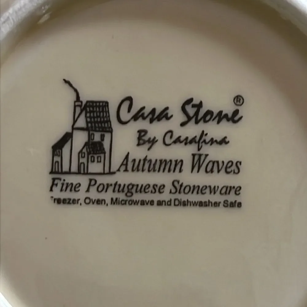 Casafina Casa Stone Covered Casserole Dish - Autumn Waves Portuguese Stoneware.